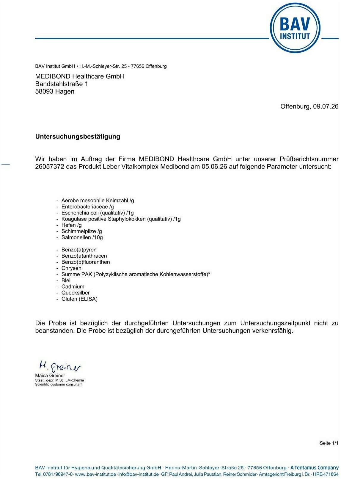 Leber Vitalkomplex Medibond 90 Kapseln