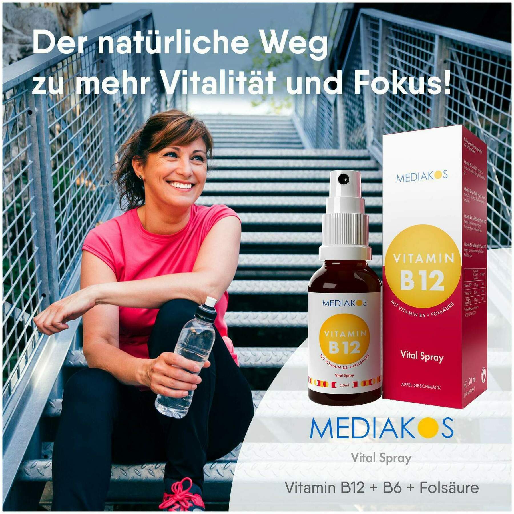 Vitamin B12 + B6 + Folsäure Mediakos Vital Spray 50 ml