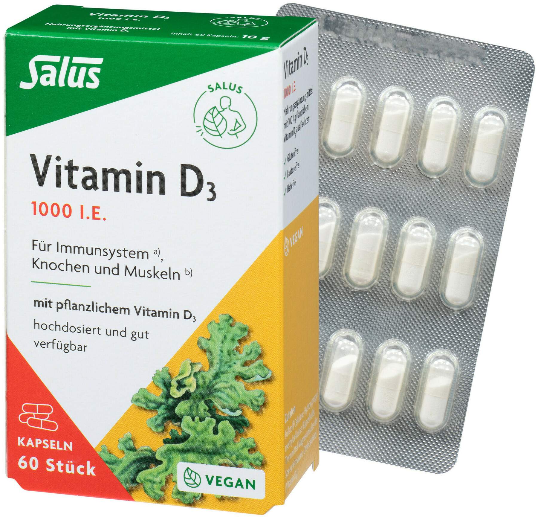 Salus Vitamin D3 1000 I.E.Vegan 60 Kapseln