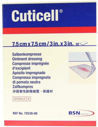 Cuticell 10 Salbenkompressen 7,5 X 7,5 cm