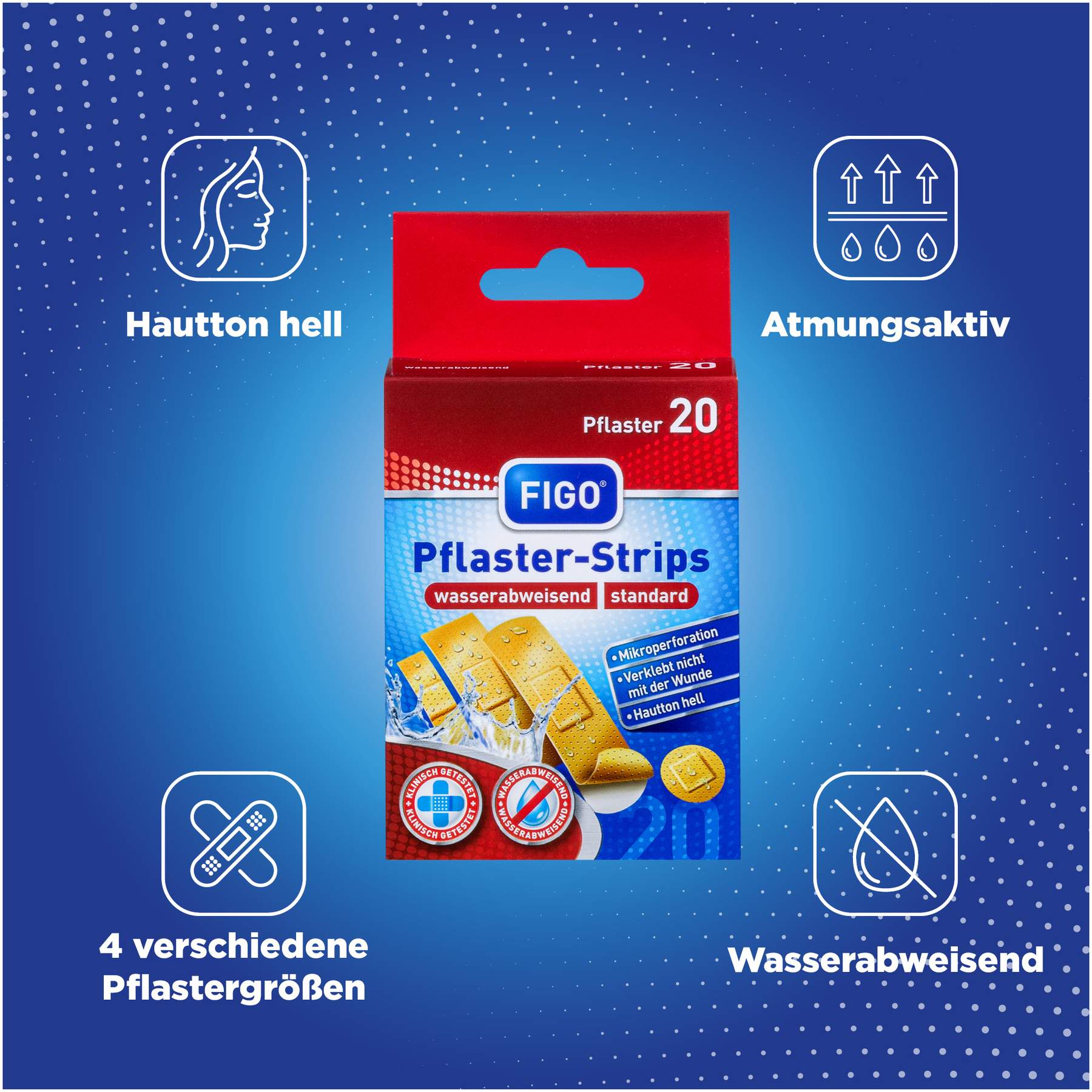 Figo Pflaster-Strips Waserabweisend 20 Stück