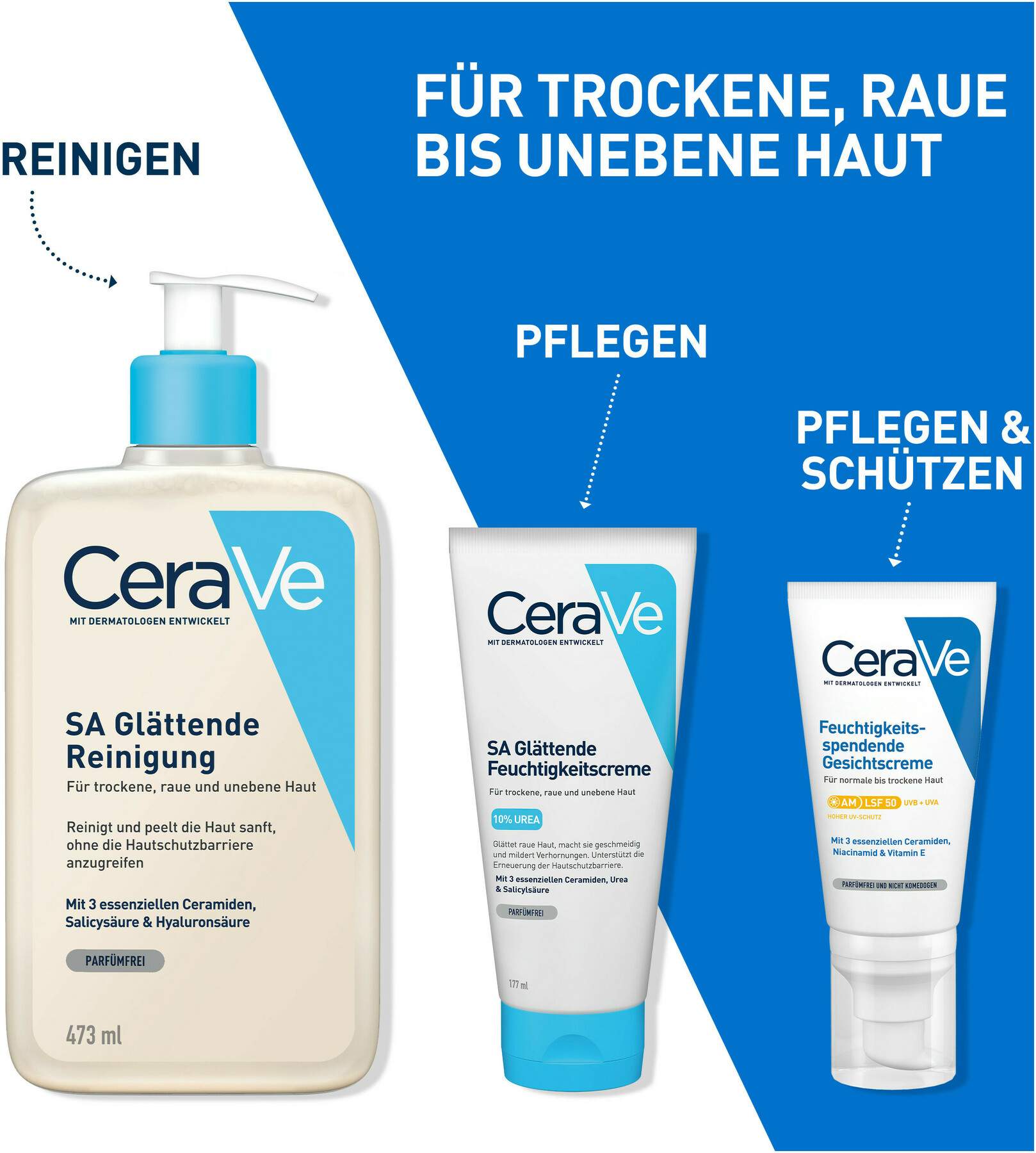 CeraVe SA Glättende Reinigung 473 ml + gratis Schäumendes Reinigungsgel 20 ml