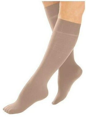 Kompressions Kniestrümpfe, beige, verschiedene Strukturen, Gr.37-41, 3 Paar