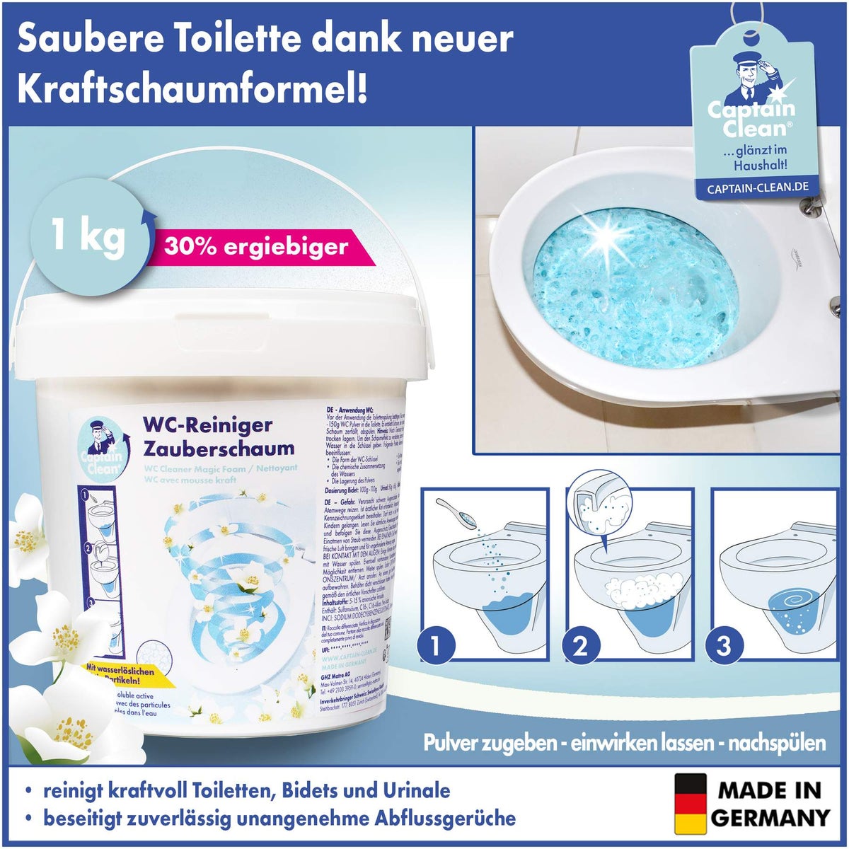 Captain Clean WC-Reiniger Zauberschaum 1 kg