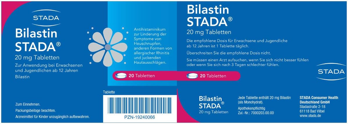 Bilastin Stada 20 mg Tabletten 20 Stück