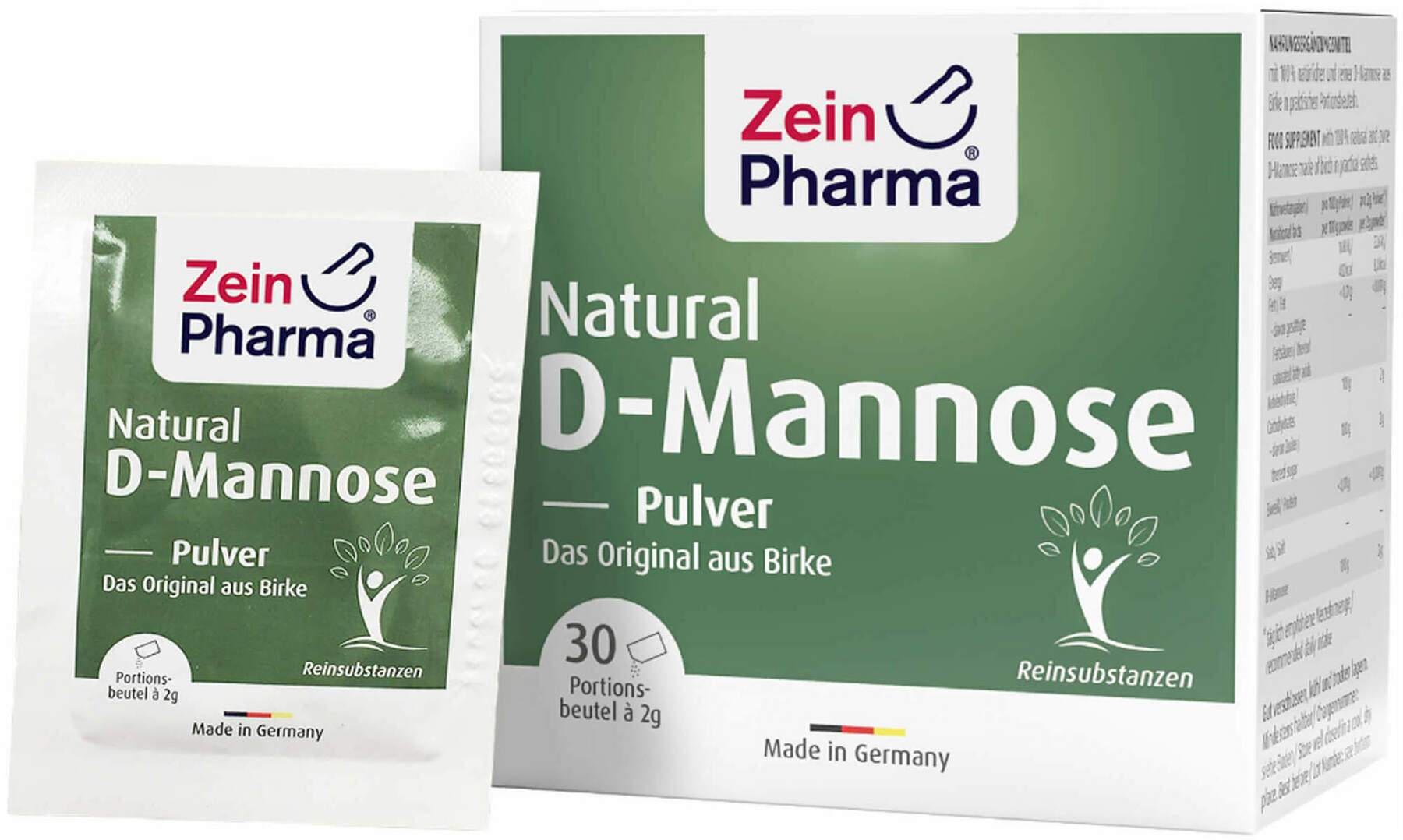 Natural D-Mannose 2000 mg Pulver Beutel 30 X 2 G