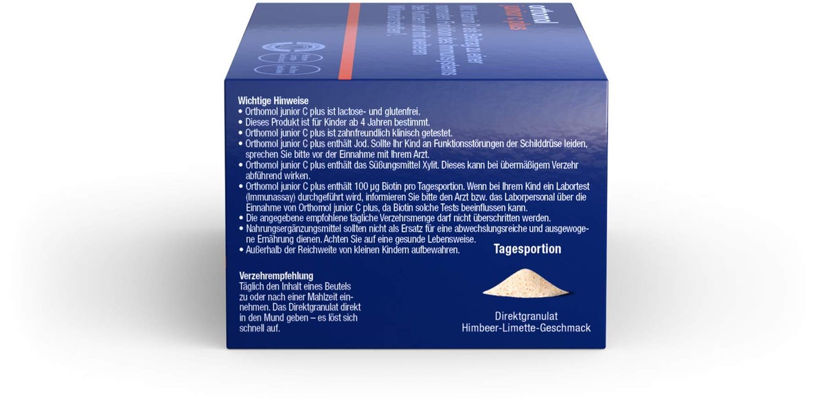 Orthomol Junior C Plus Granulat Himbeer-Limette 30 Stück