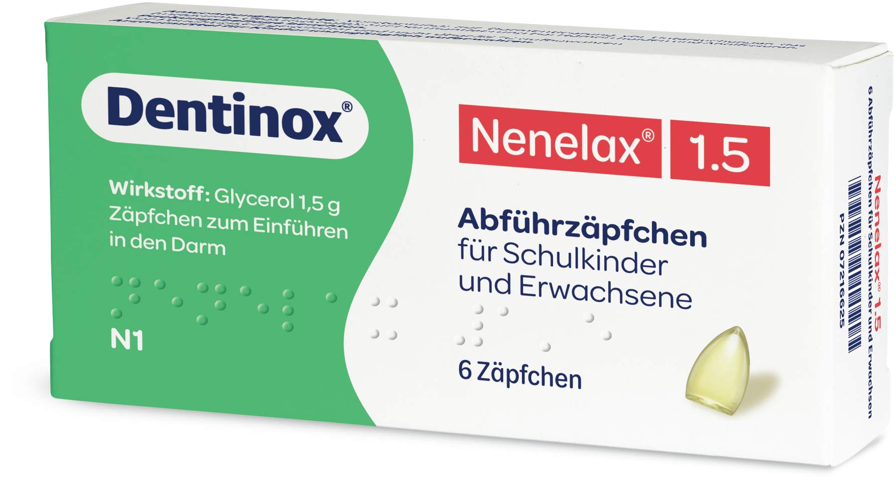 Nenelax 1.5 Abführzäpfchen Für Schulkinder und Erwachsene 6 Stück
