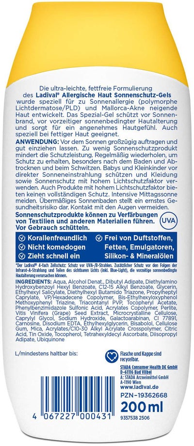 Ladival allergische Haut Sonnenschutz-Gel LSF 50+ 200 ml