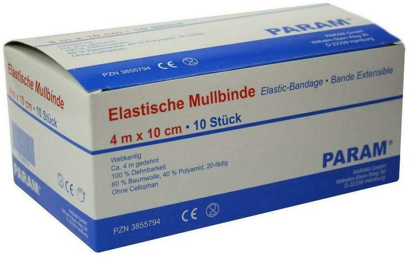 Mullbinden Elastisch 10 cm Ohne Cellophan 10 Binden