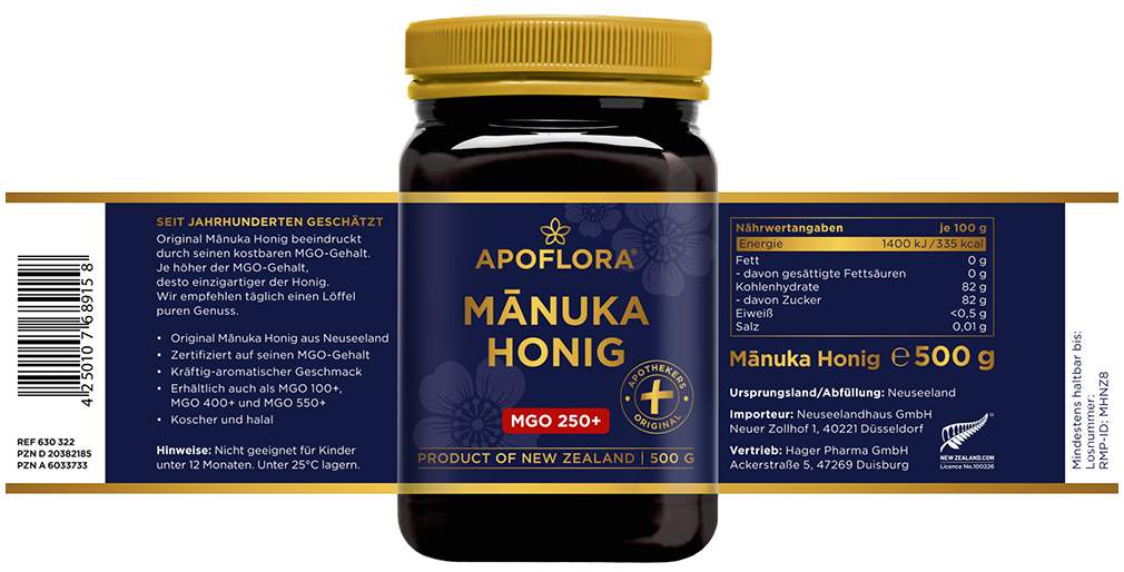 Manuka Apoflora Honig MGO 250+ 500g