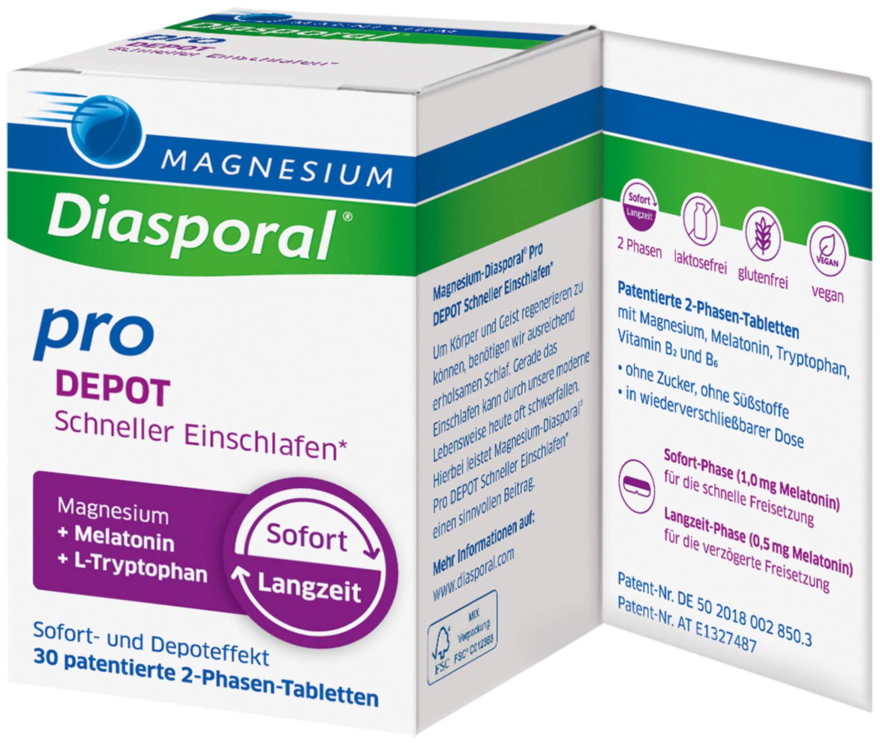Magnesium Diasporal pro Depot Schneller Einschlafen 30 Tabletten