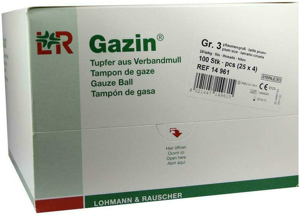 Gazin Tupfer Aus Verbandmull Pflaumengroß 100 Stück