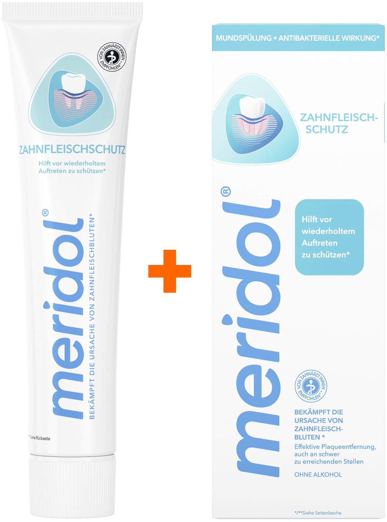 Meridol Zahnpasta 75 ml + 400 ml Meridol Mundspüllösung