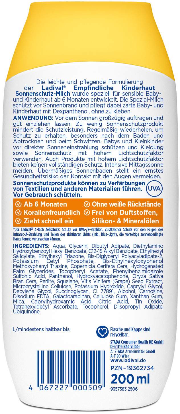 Ladival empfindliche Kinderhaut Milch LSF 50+ 200 ml