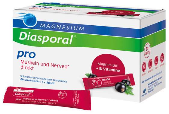 Magnesium Diasporal Pro Muskeln und Nerven direkt Direktgranulat 60 Sticks