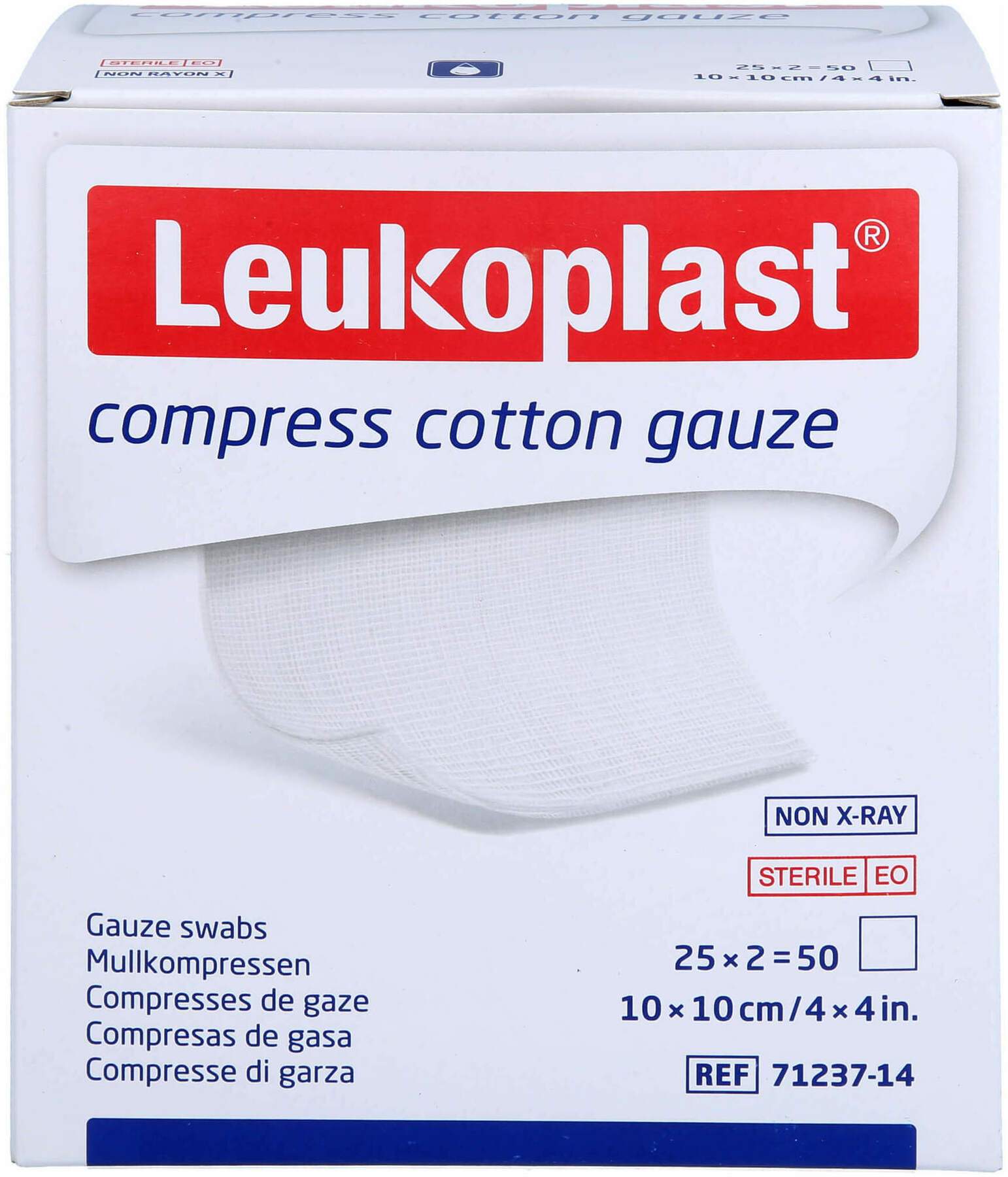 Leukoplast Compress Cotton Gauze 10 X 10 cm Ste.12