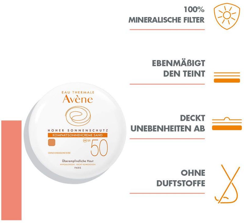 Avene Kompaktsonnencreme SPF 50 sand 10 g Creme