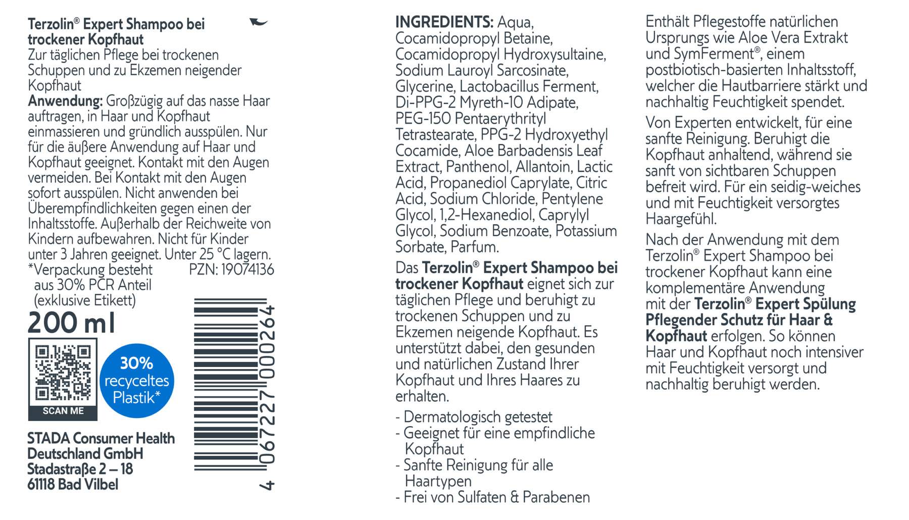 Terzolin Expert Shampoo bei trockener Kopfhaut 200 ml
