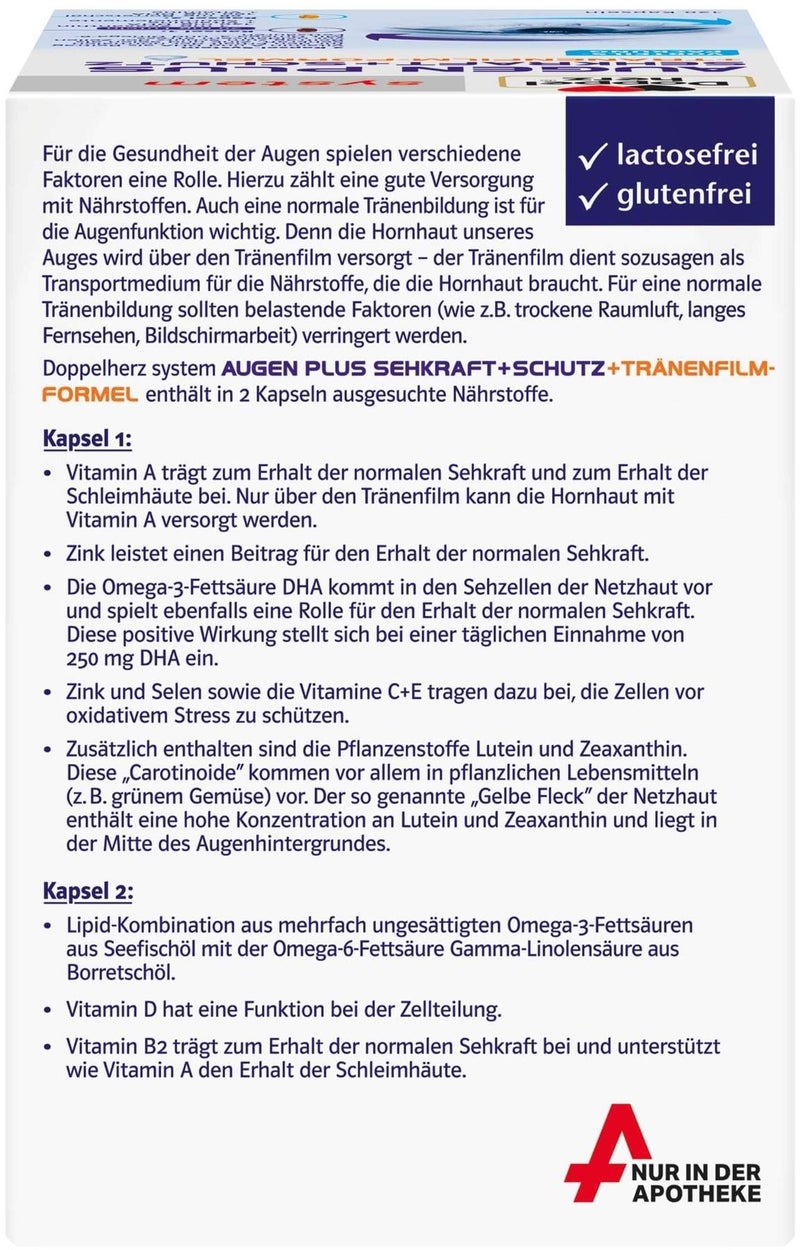 Doppelherz system Augen plus Sehkraft + Schutz 120 Kapseln