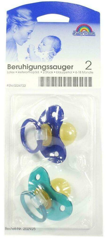 Beruhigungssauger Kieferor. Latex 6 - 18 Monate Blau - Petrol 2...