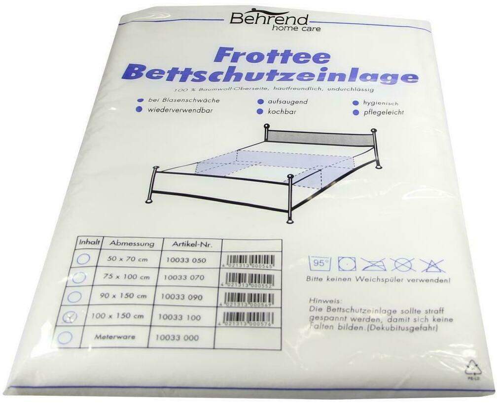 Bettschutzeinlage Frottee 100x150 cm