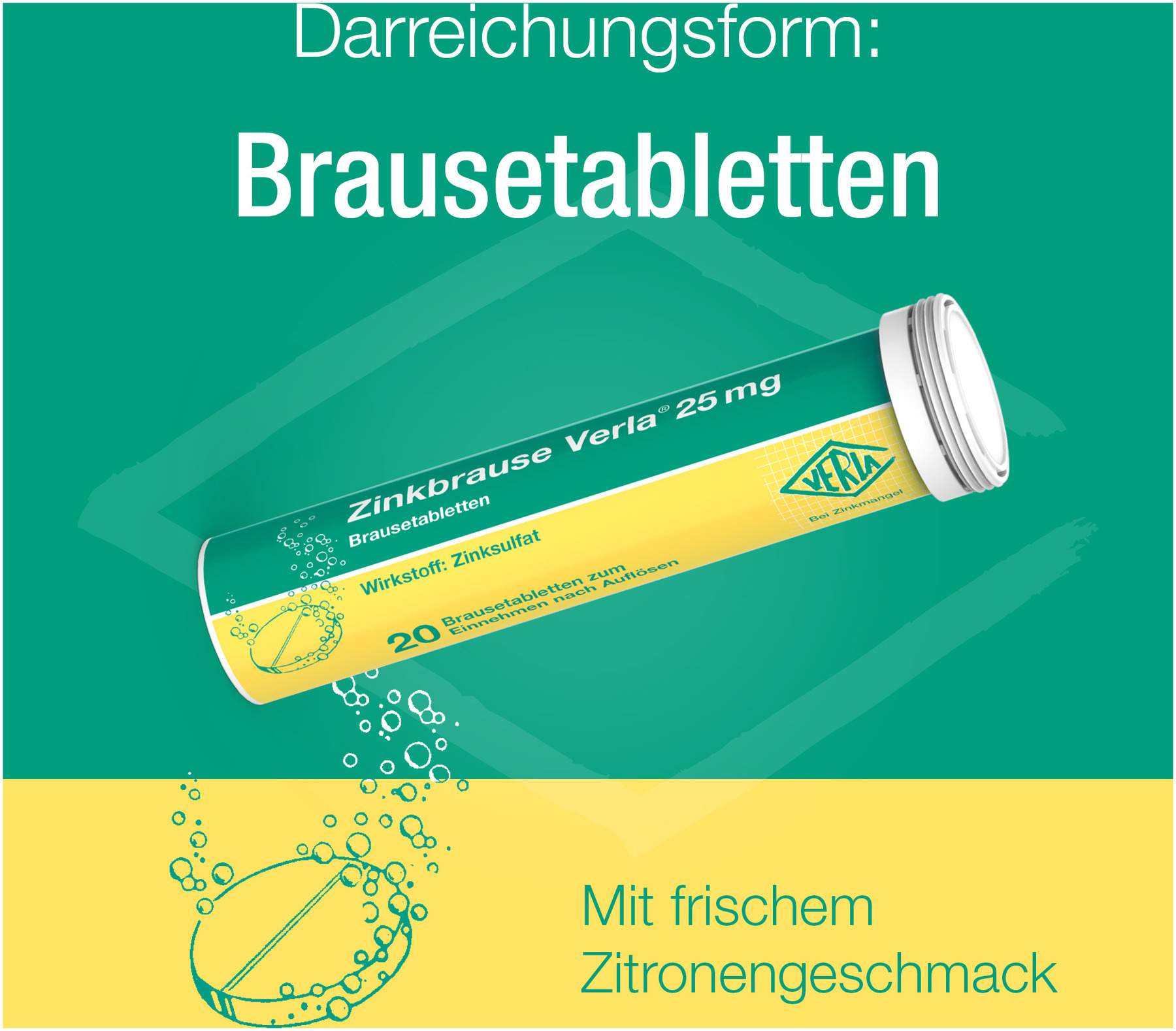 Zinkbrause Verla 25 mg  20 Brausetabletten
