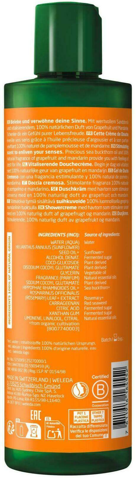 Weleda Vitality Shower Cream Sanddorn 400 ml