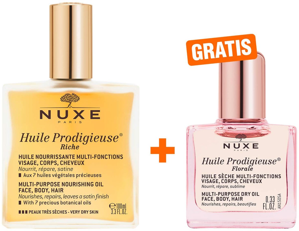 NUXE Huile Prodigieuse riche 100ml + gratis Huile Prodigieuse Florale 10 ml
