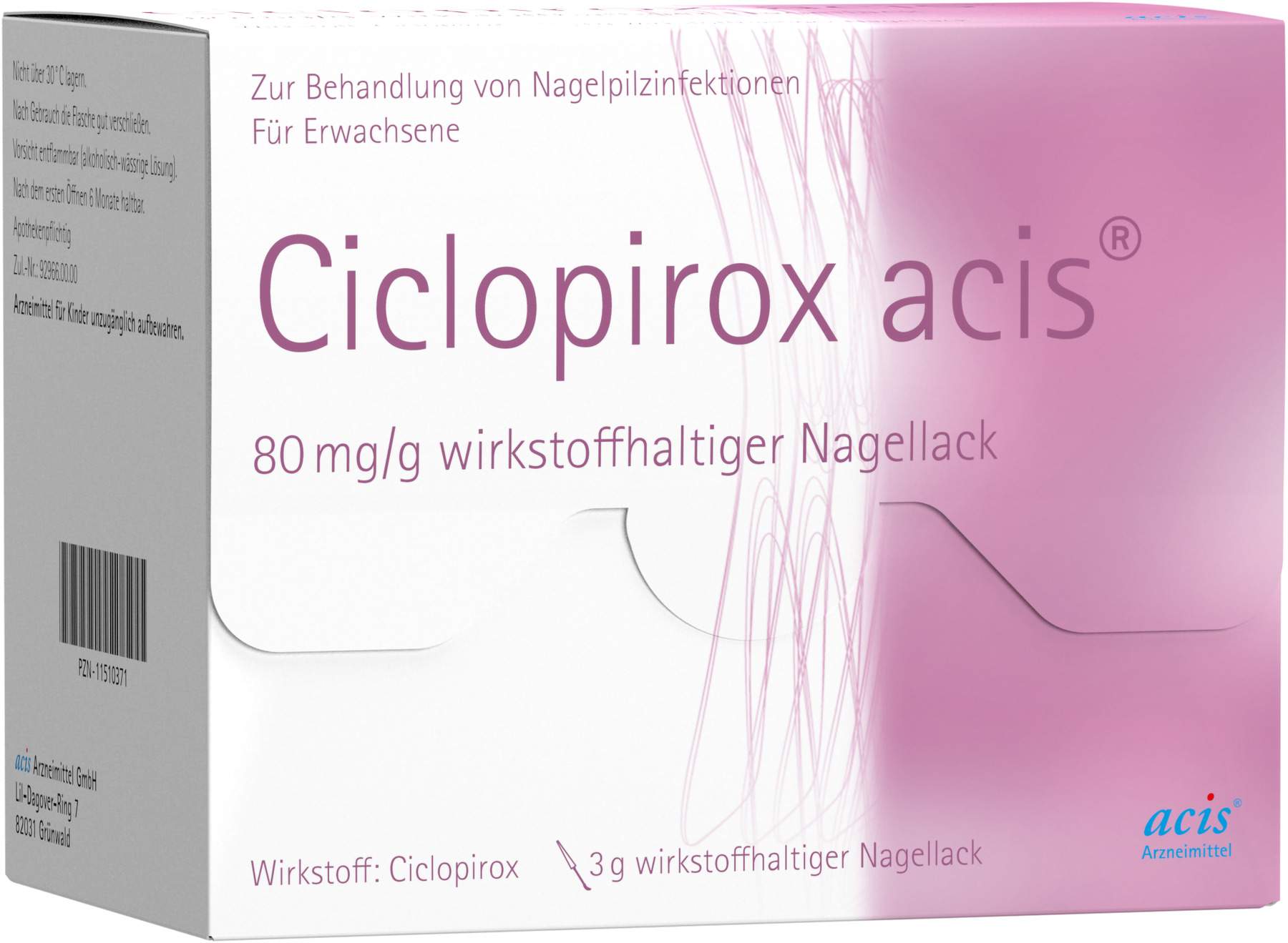 Ciclopirox Acis 80 mg Pro G Wirkstoffhaltiger Nagellack 3 G Lösung