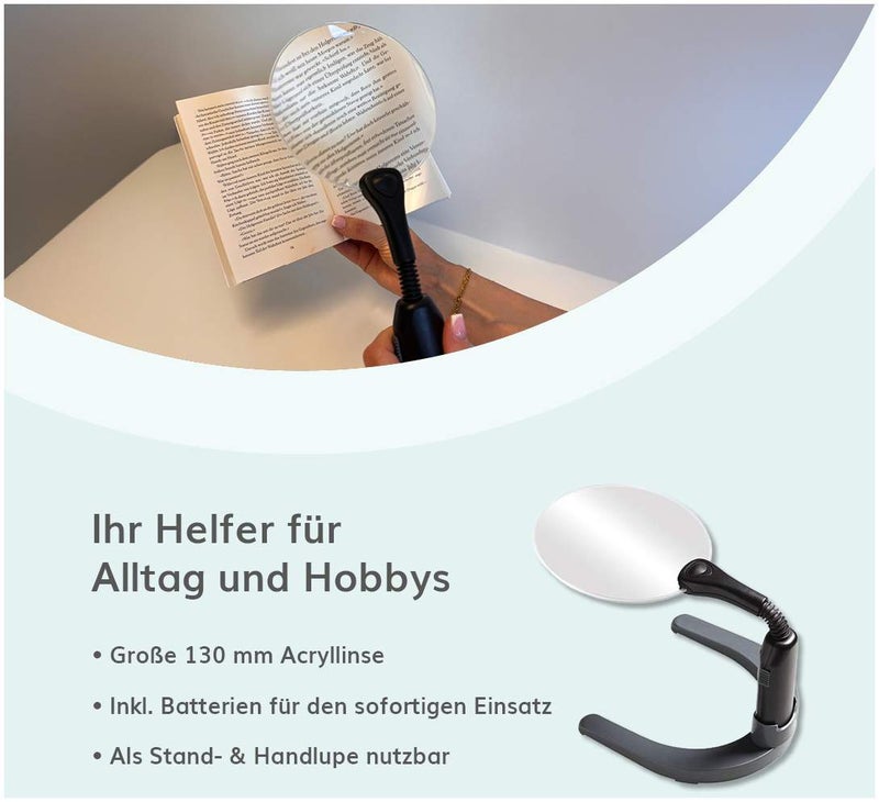 Möller-Therm LED-Standlupe mit abnehmbarem Fuß