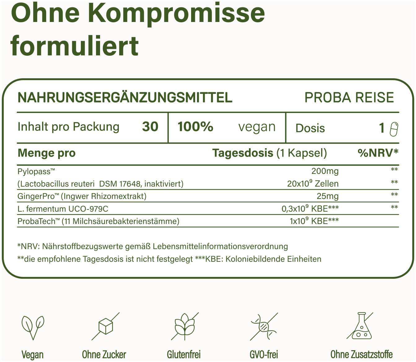 Nupure proba reise Magen Darm Komplett 30 Kapseln