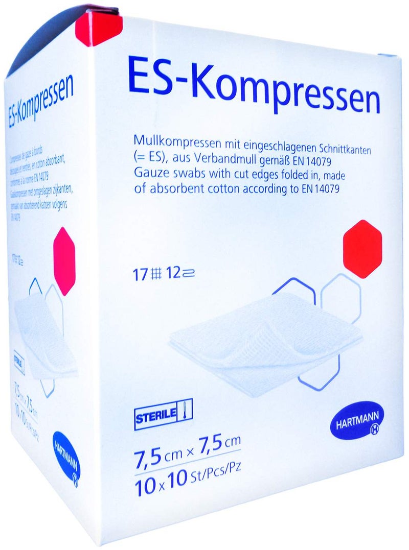 Es Kompressen Steril 7,5 X 7,5 cm Großpackung 10 X 10 Stk