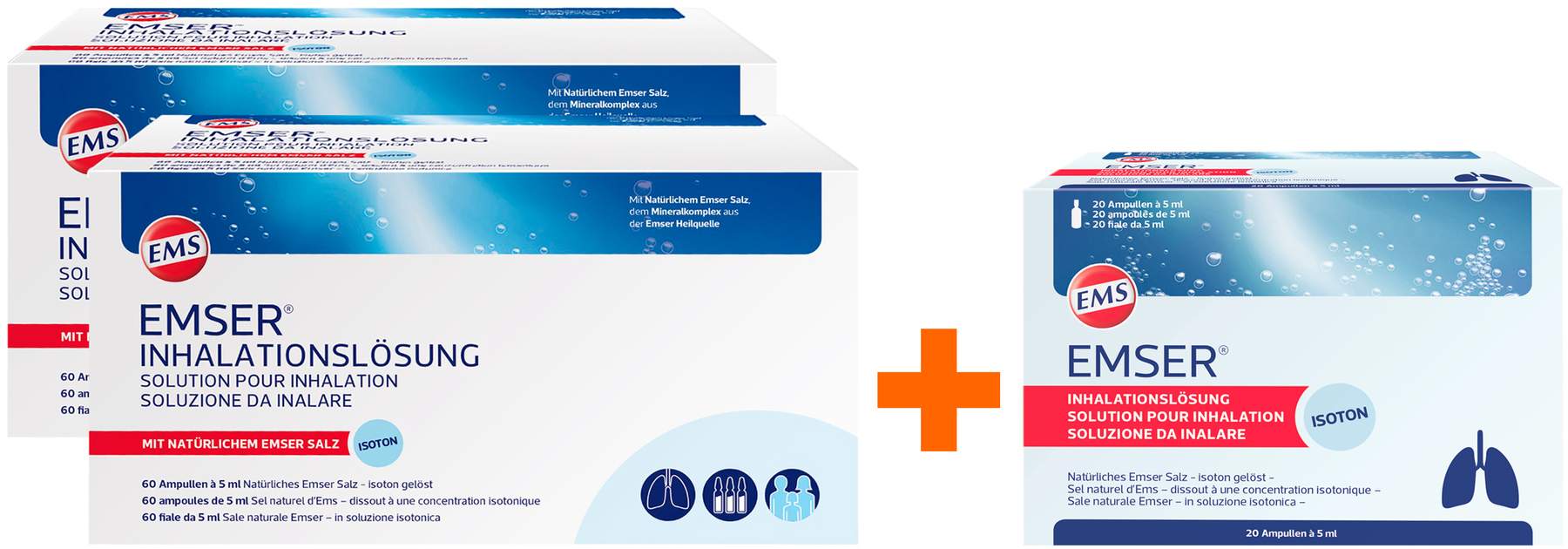 Emser Inhalationslösung 2 x 60 x 5 ml Ampullen + gratis 20 Ampullen