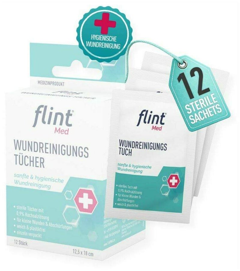 FLINT Med Wundreinigungstücher steril 12 Stück