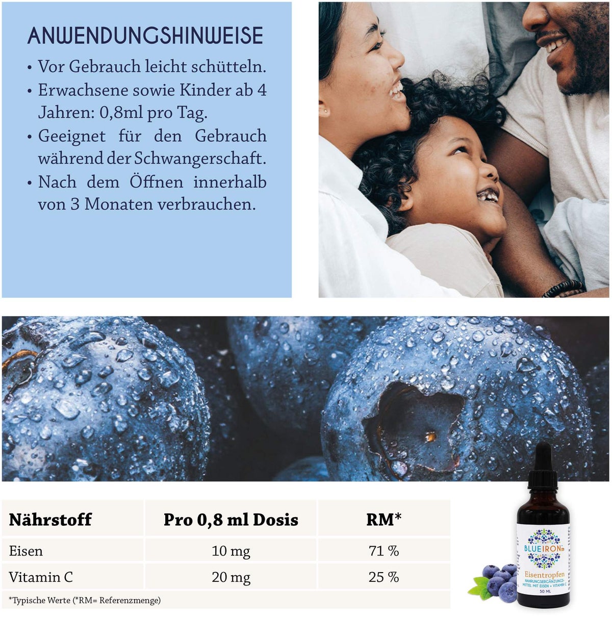 BlueIron Eisentropfen + Vitamin C 50 ml
