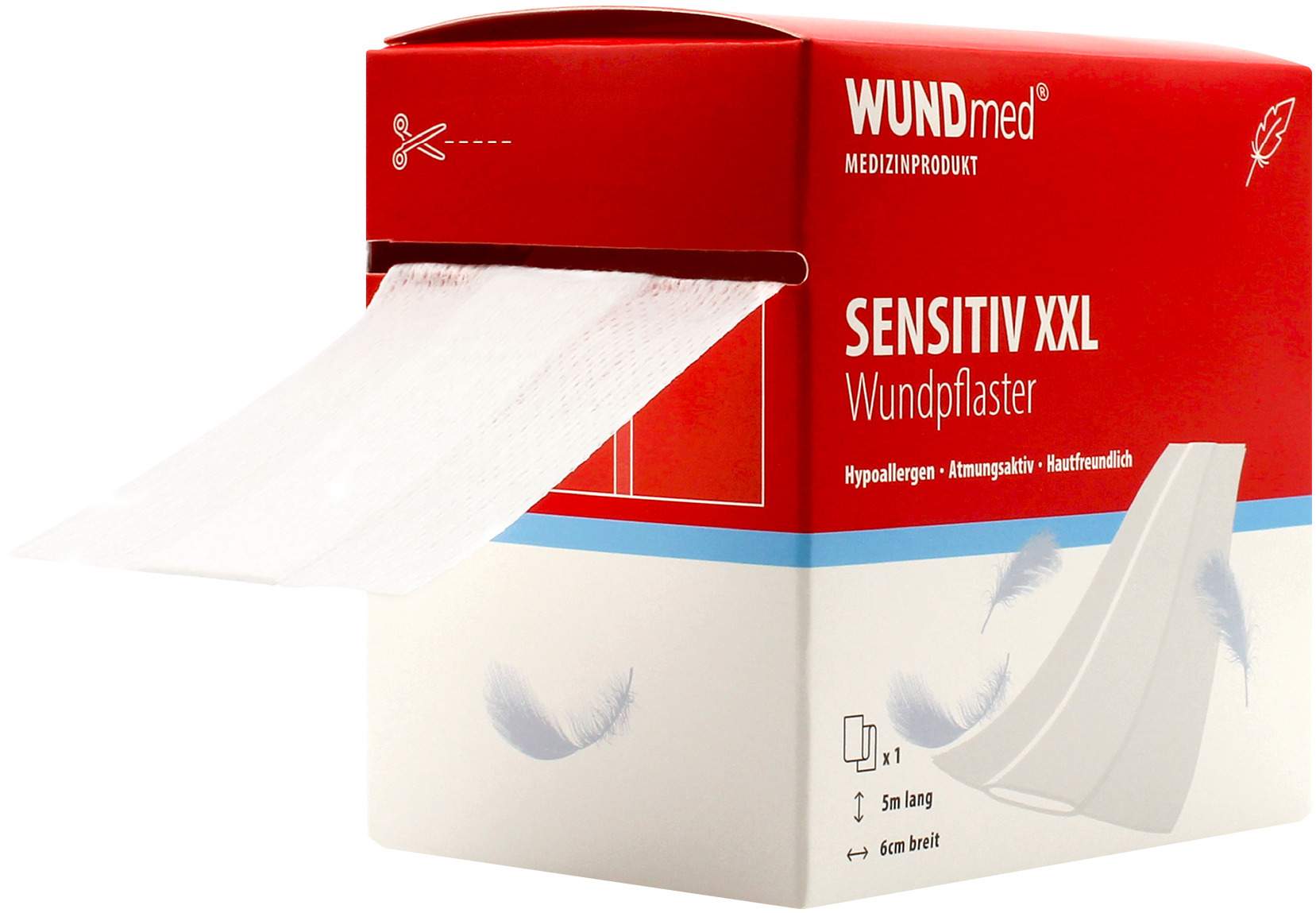 SENSITIV XXL Wundpflaster hypoallergen 6 cm x 5 m