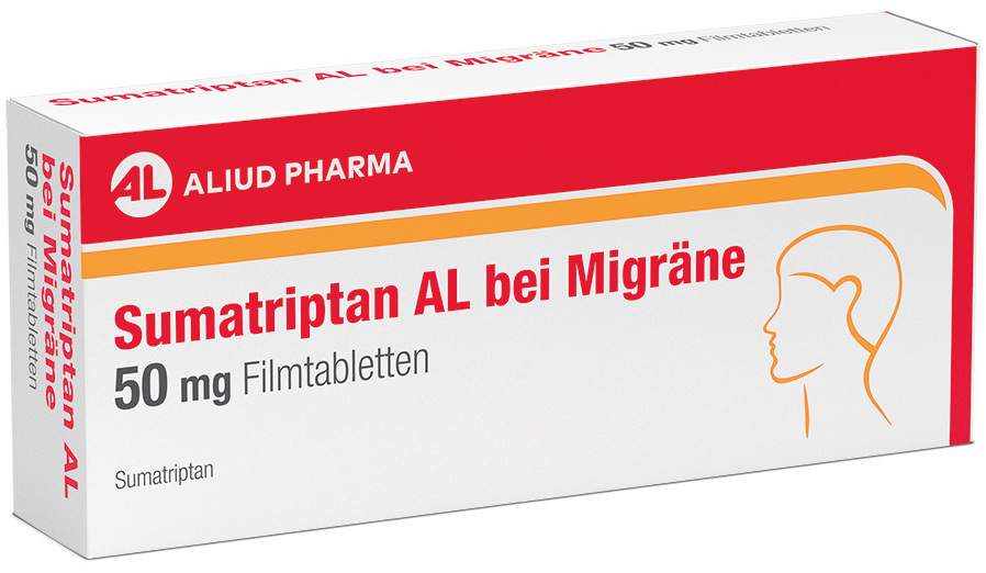 Sumatriptan AL bei Migräne 50 mg Filmtabletten 2 Stück