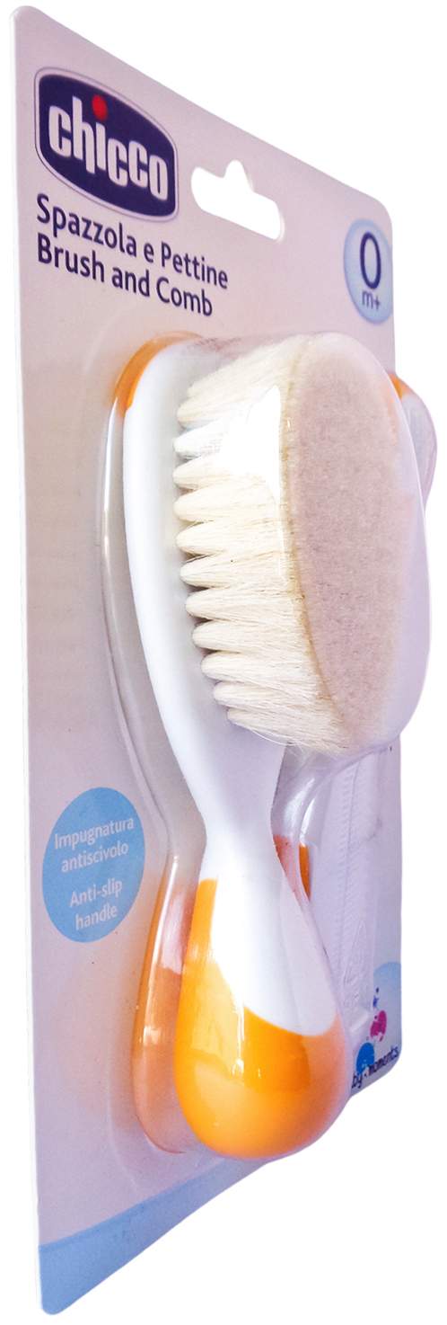 Kamm & Bürste Mit Naturborsten Orange Chicco