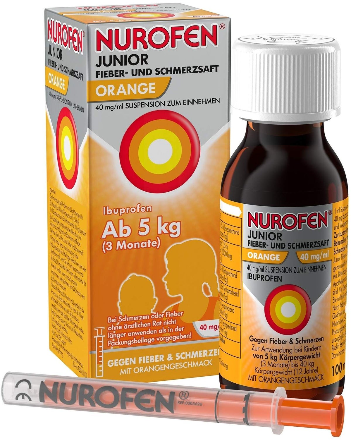 Nurofen Junior Fieber- & Schmerzsaft Orange 40 mg pro ml 100 ml