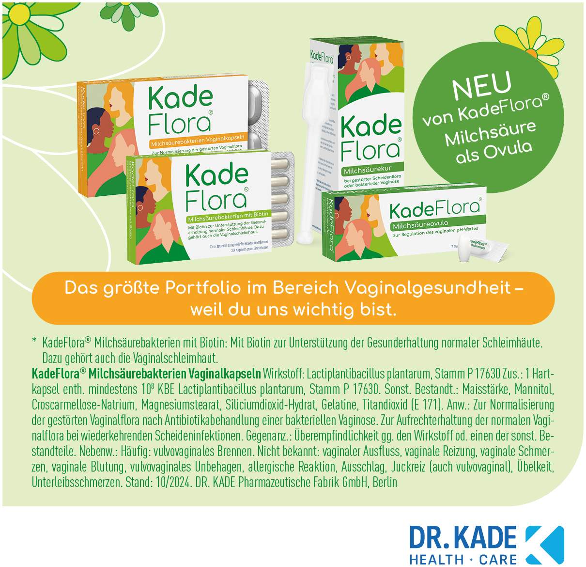 Kadeflora Milchsäureovula 14 Stück