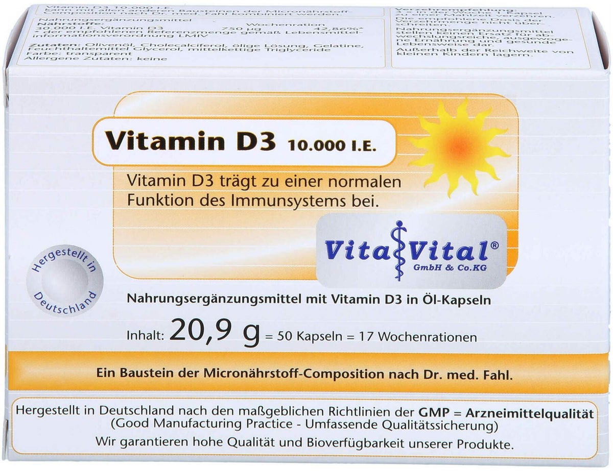 Vitamin D3 10.000 I.E. Kapseln  50 Stück