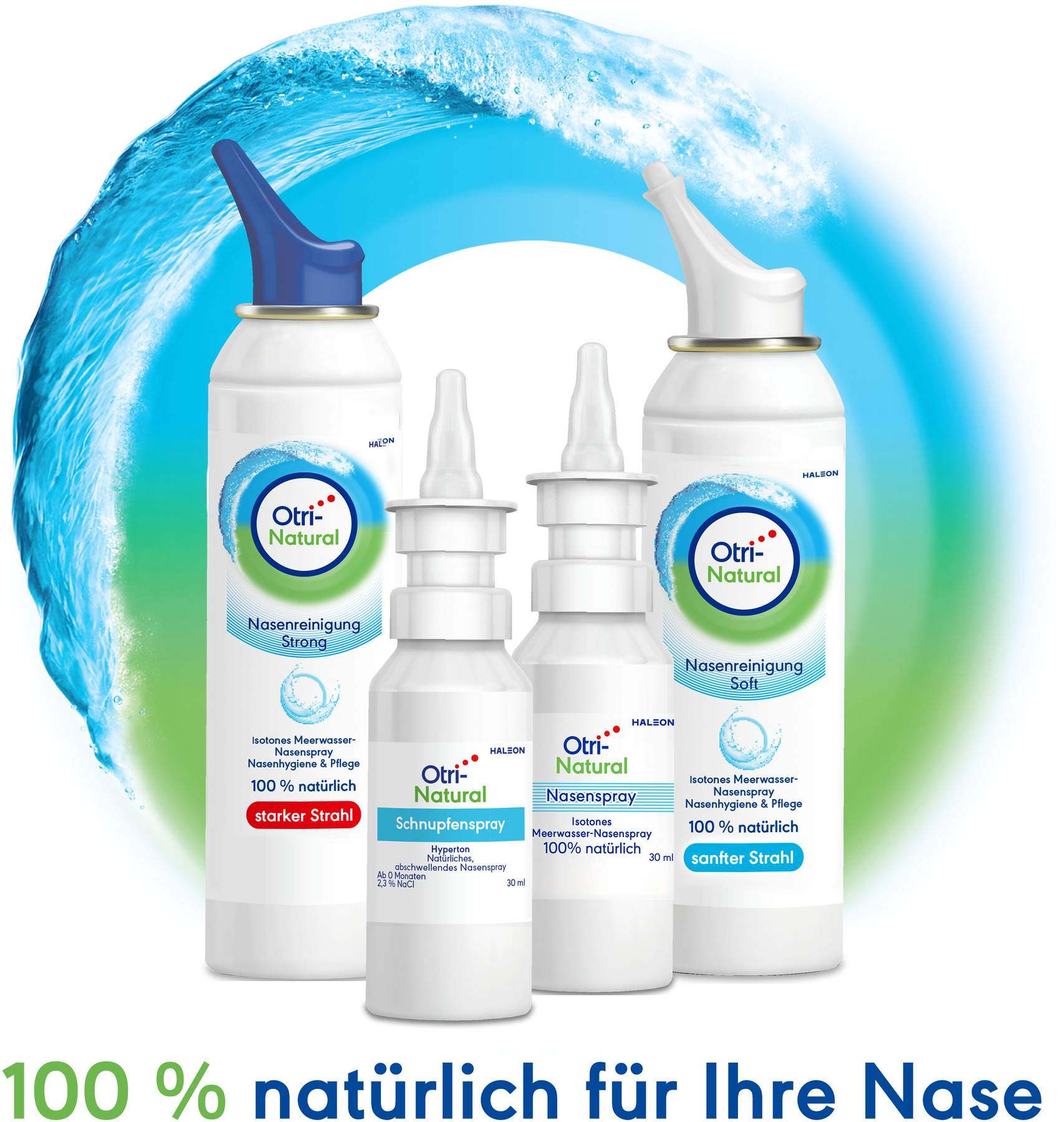 OtriNatural Nasenreinigung strong Meerwasser Nasenspray, 100% natürlich 125 ml