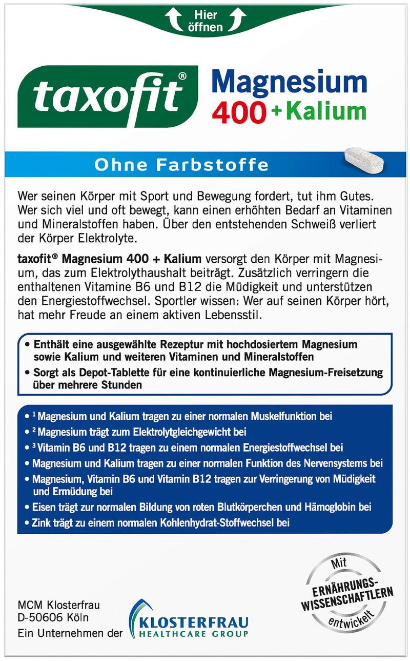 Taxofit Magnesium 400+ Kalium Depot 30 Tabletten