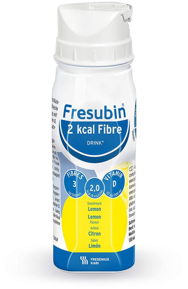 Fresubin 2 Kcal Fibre Drink Lemon Trinkflasche 4 X 200 ml Lösung