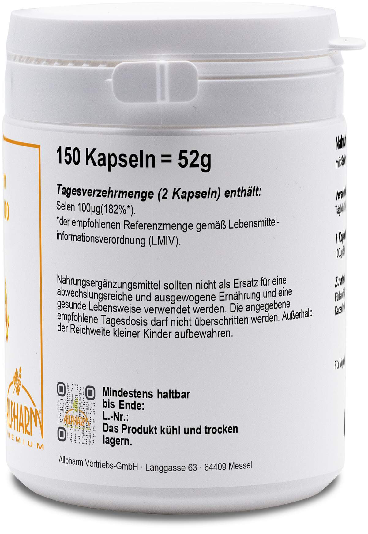 Selen Opti 100 Sovita 150 Kapseln