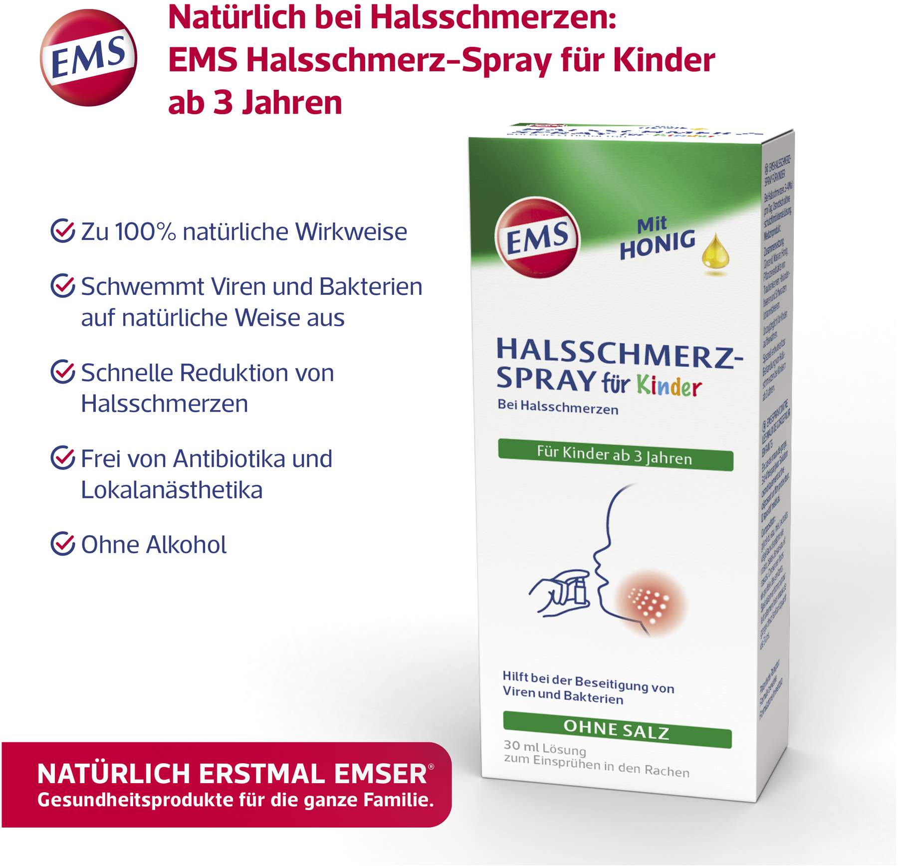Emser Halsschmerz-Spray für Kinder 30 ml