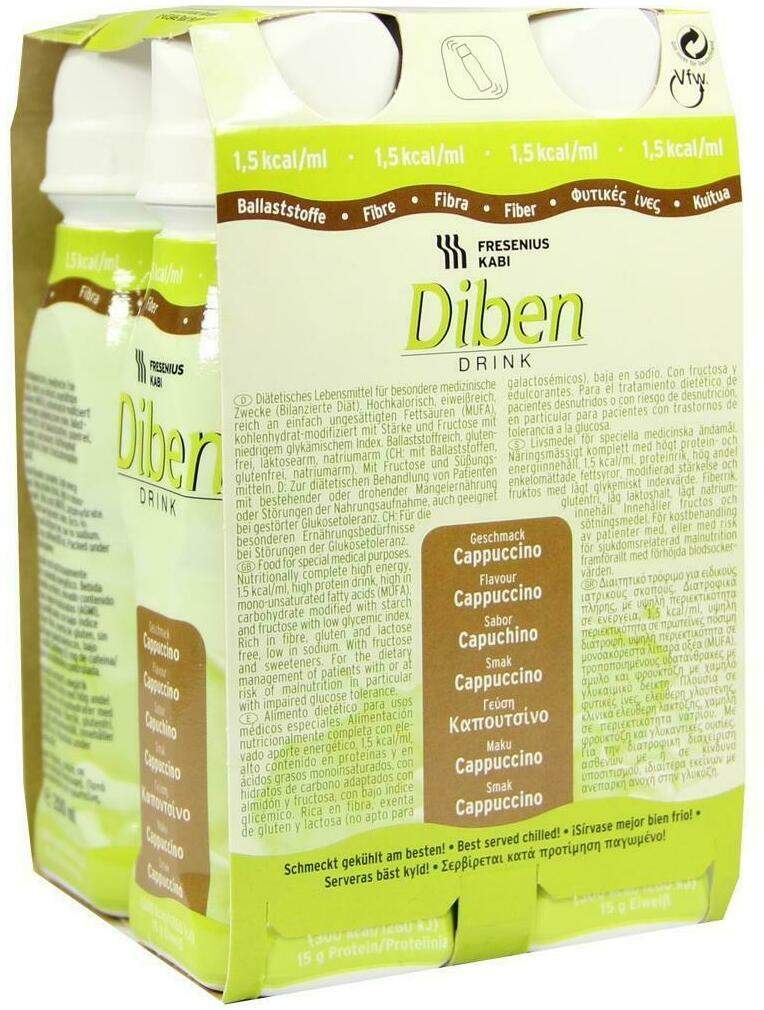 Diben Drink Cappuccino 1,5 Kcal Pro ml  4x200 ml Flüssigkeit