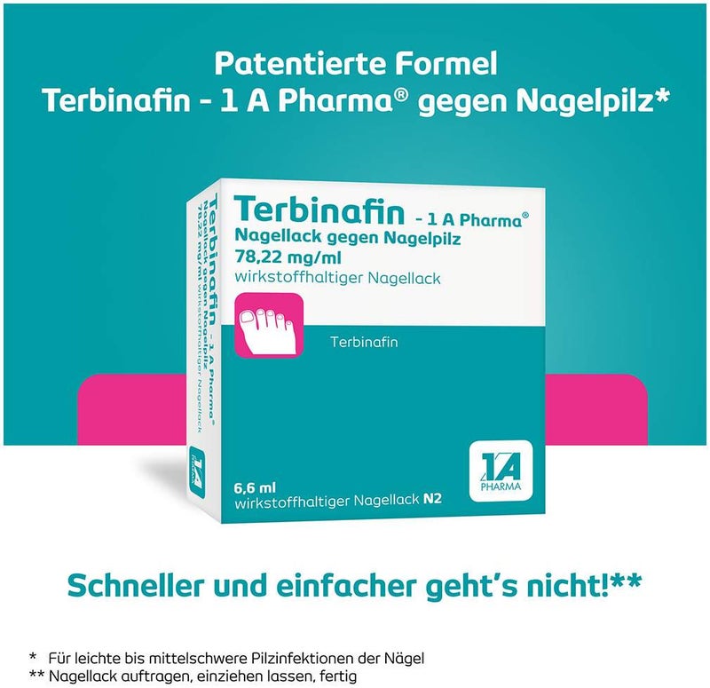 Terbinafin 1A Pharma Nagellack gegen Nagelpilz 6,6 ml