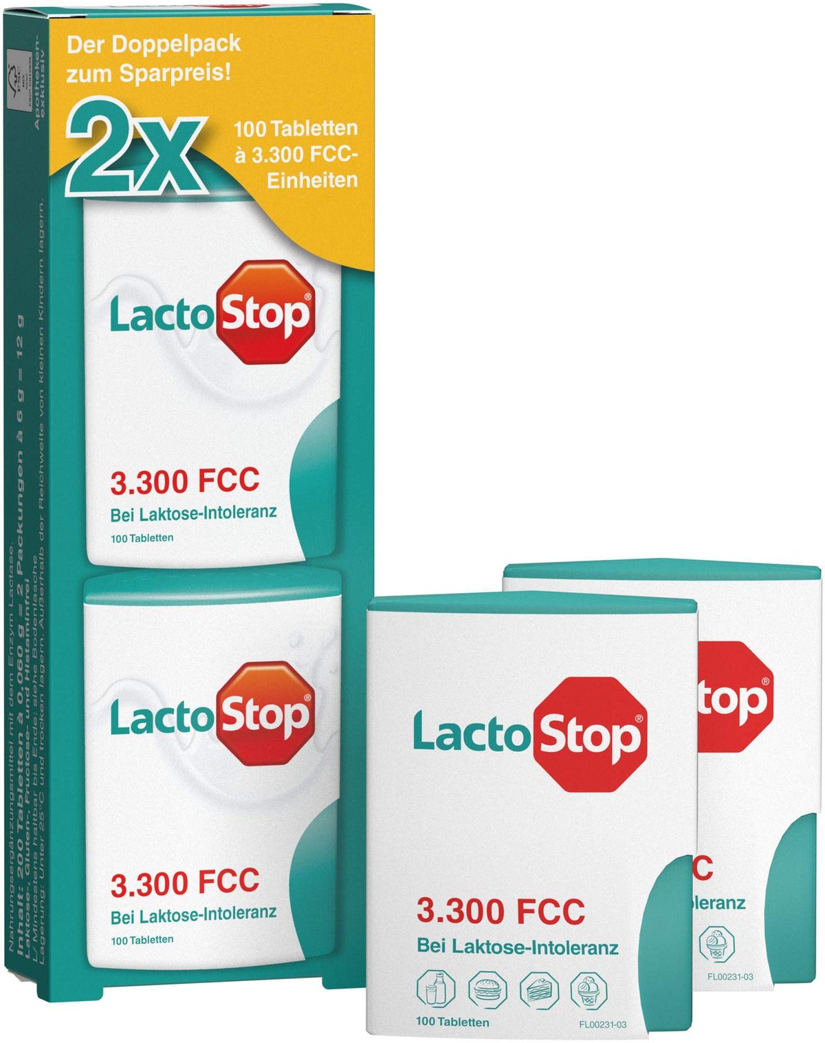 Lactostop 3.300 Fcc 2 X 100 Tabletten Klickspender